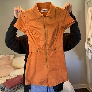 Urban Outfitters orange denim romper XS